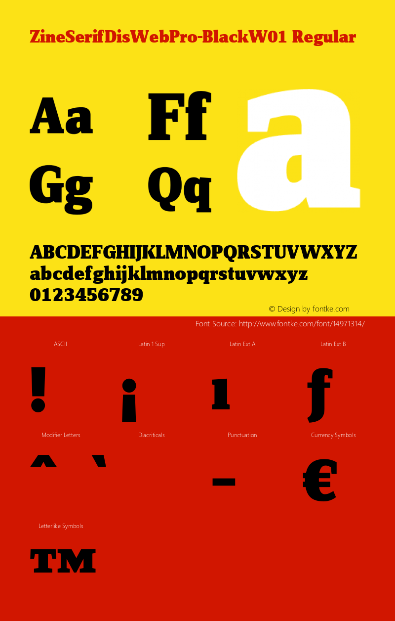 ZineSerifDisWebPro-BlackW01 Regular Version 7.504 Font Sample