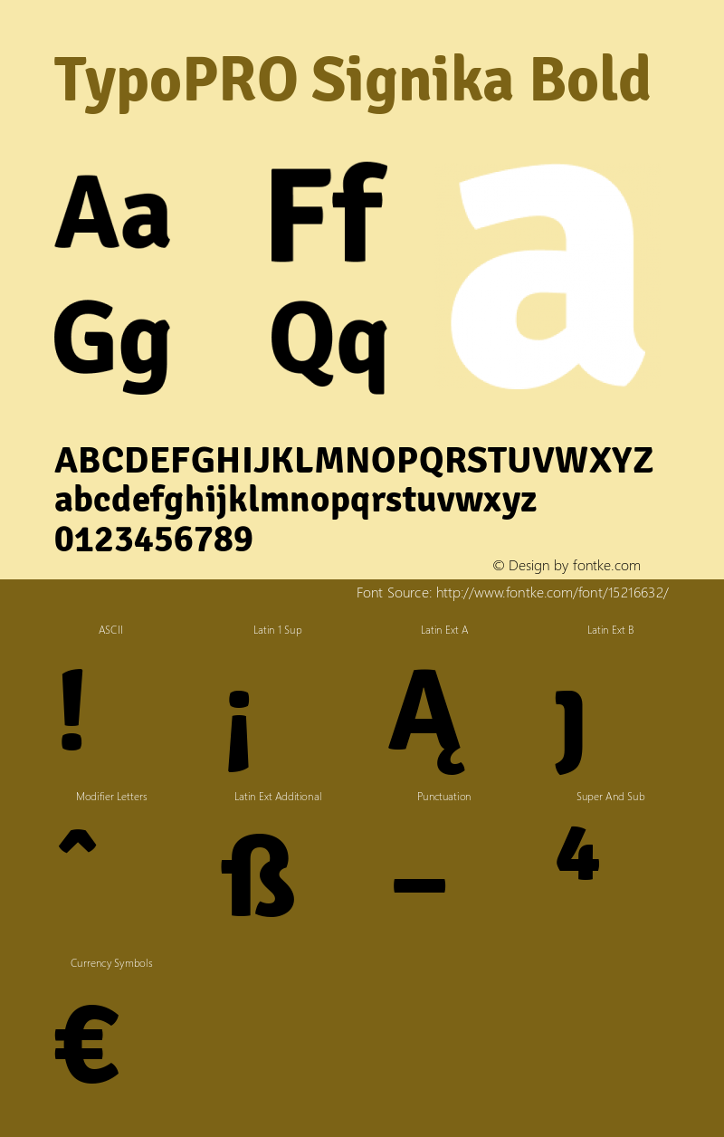 TypoPRO Signika Bold Version 1.001 Font Sample