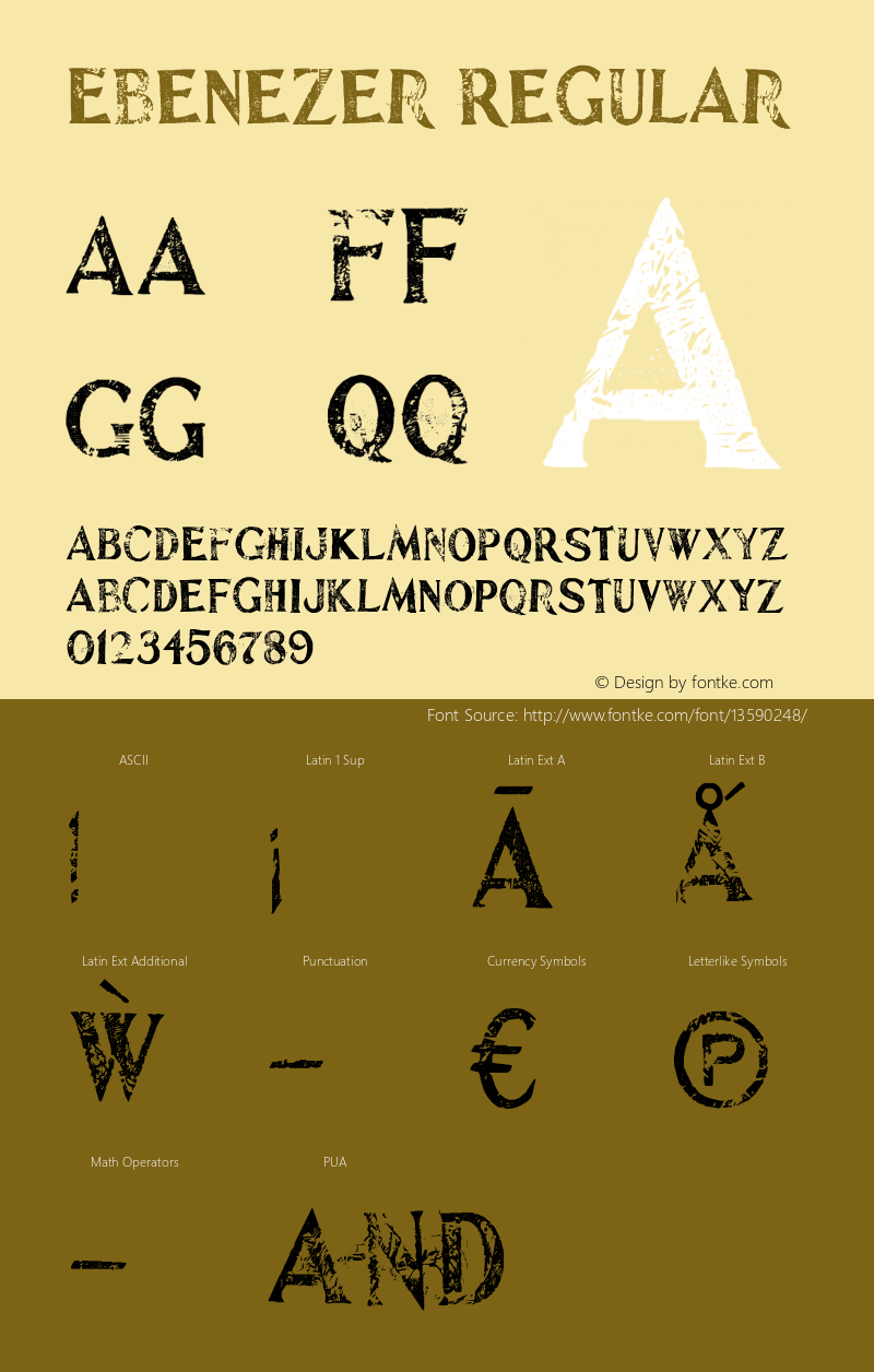 Ebenezer Regular OTF 1.000;PS 001.001;Core 1.0.29 Font Sample