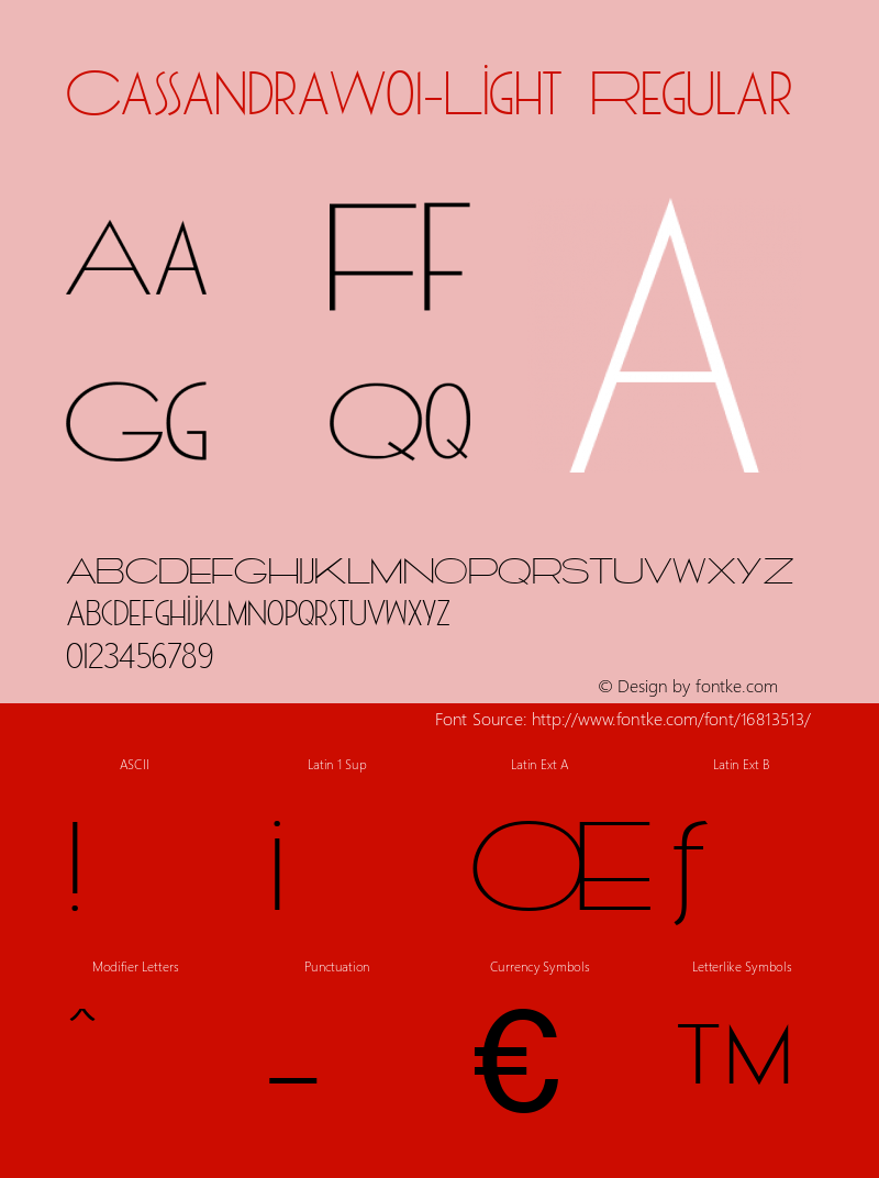 CassandraW01-Light Regular Version 1.00 Font Sample