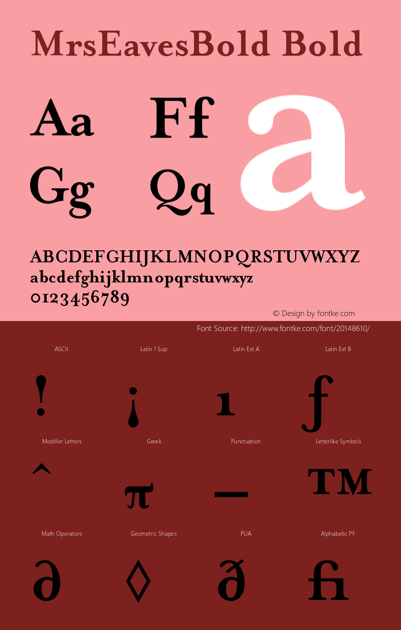 MrsEavesBold Altsys Fontographer 3.5  4/4/96 Font Sample