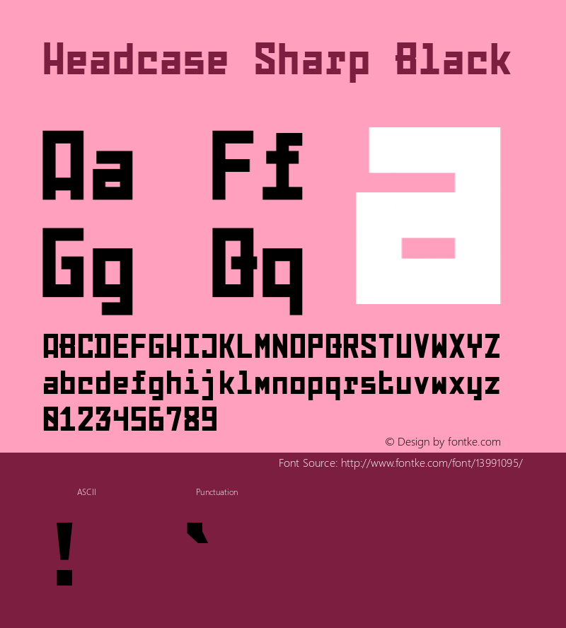 Headcase Sharp Black Unknown Font Sample