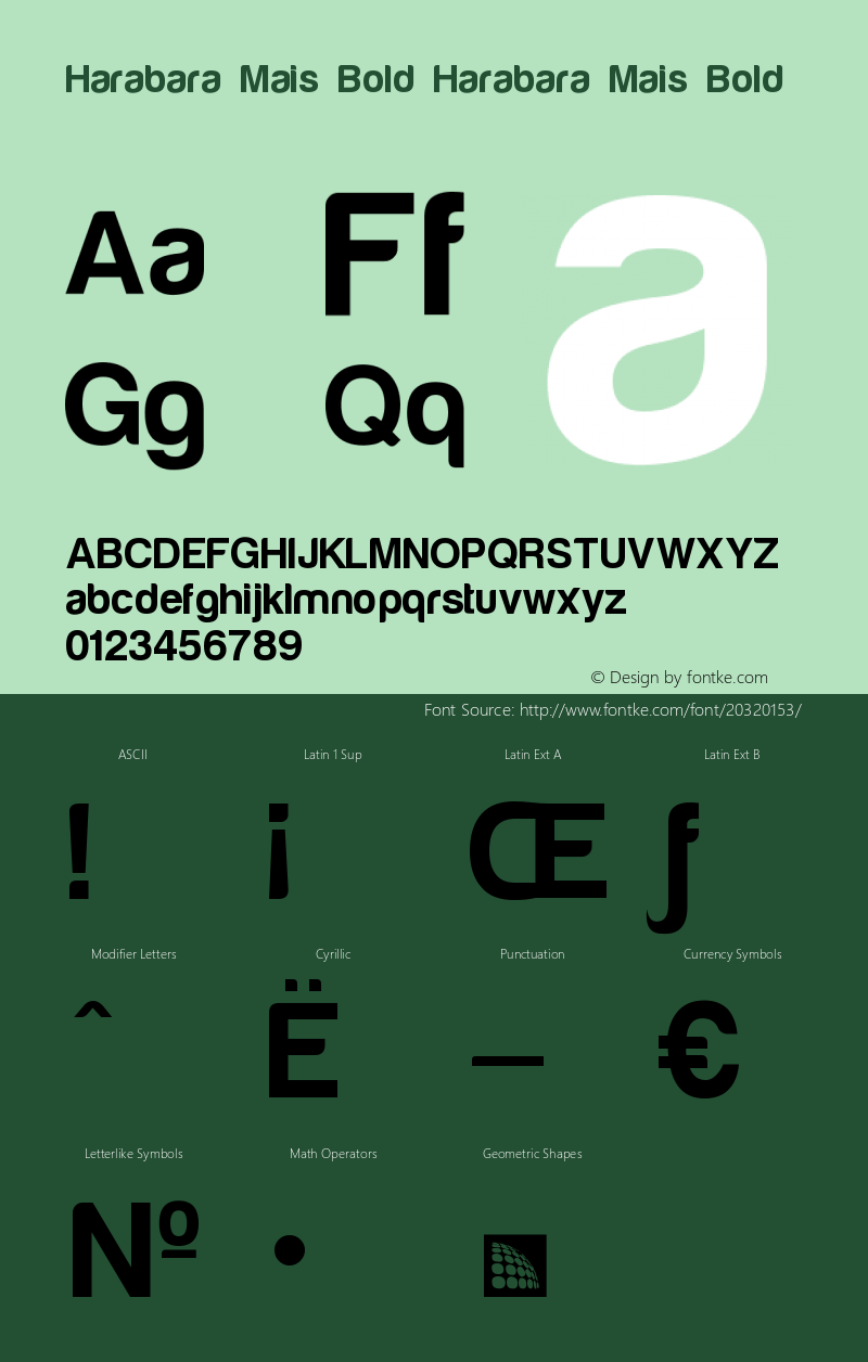 Harabara Mais Bold Version 1.0 Font Sample