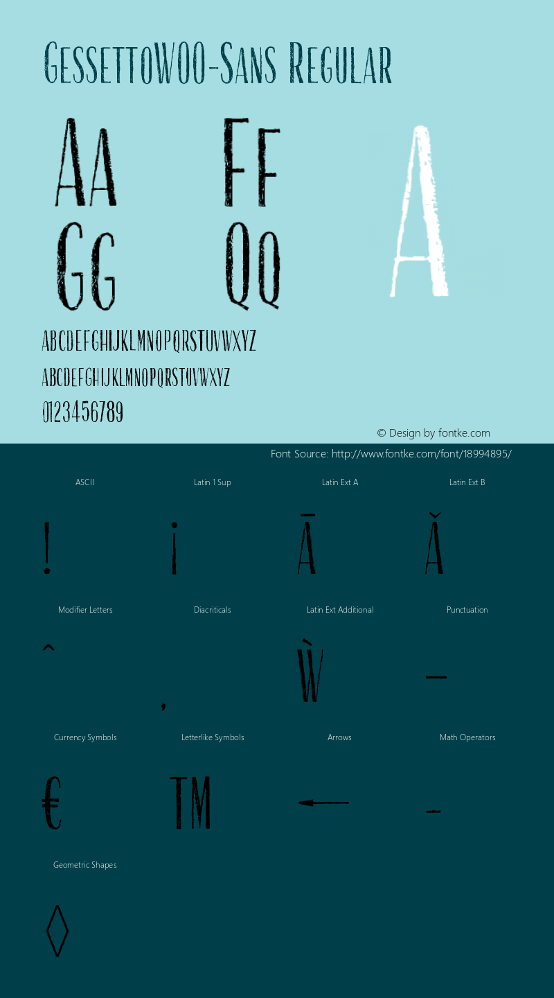 GessettoW00-Sans Regular Version 1.00 Font Sample