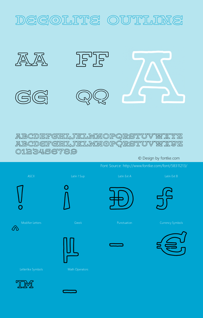 Degolite-Outline Version 1.002;Fontself Maker 3.5.1 Font Sample