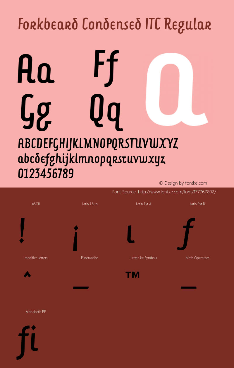 Forkbeard Condensed ITC 001.001图片样张