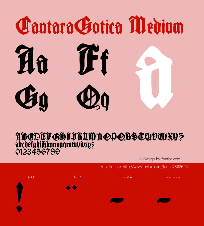 CantaraGotica Medium Version 1.0 2002-12-14 Font Sample