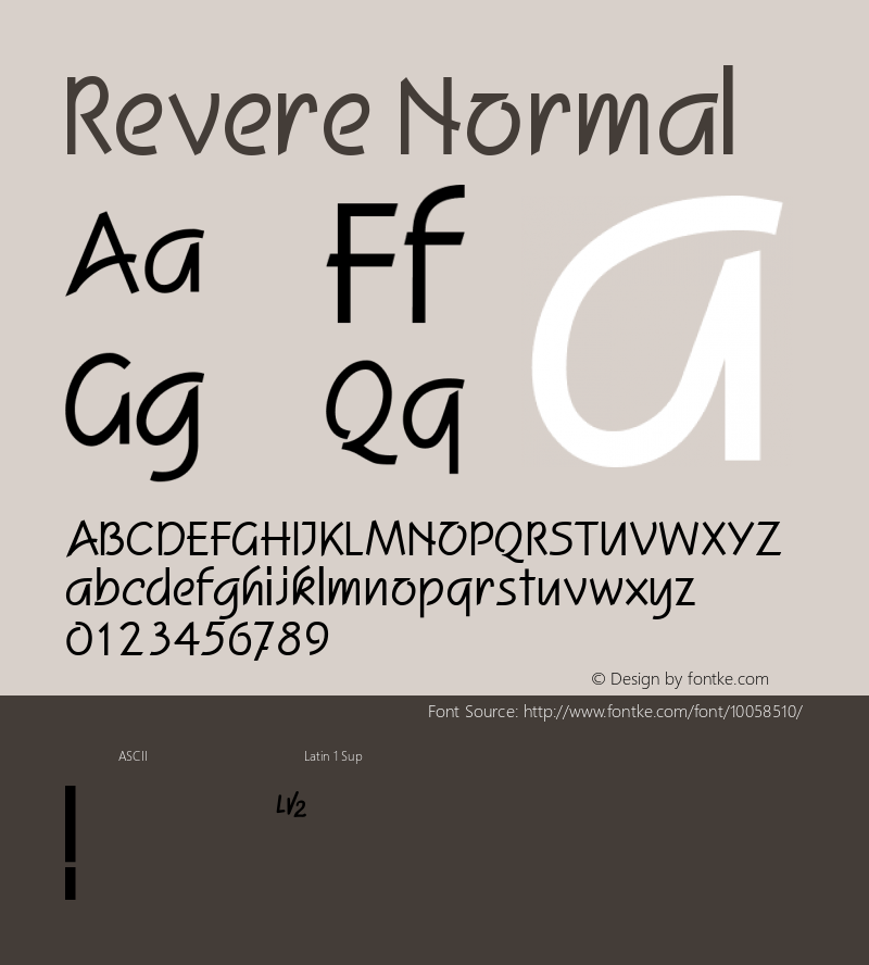 Revere Normal 1.000 Font Sample