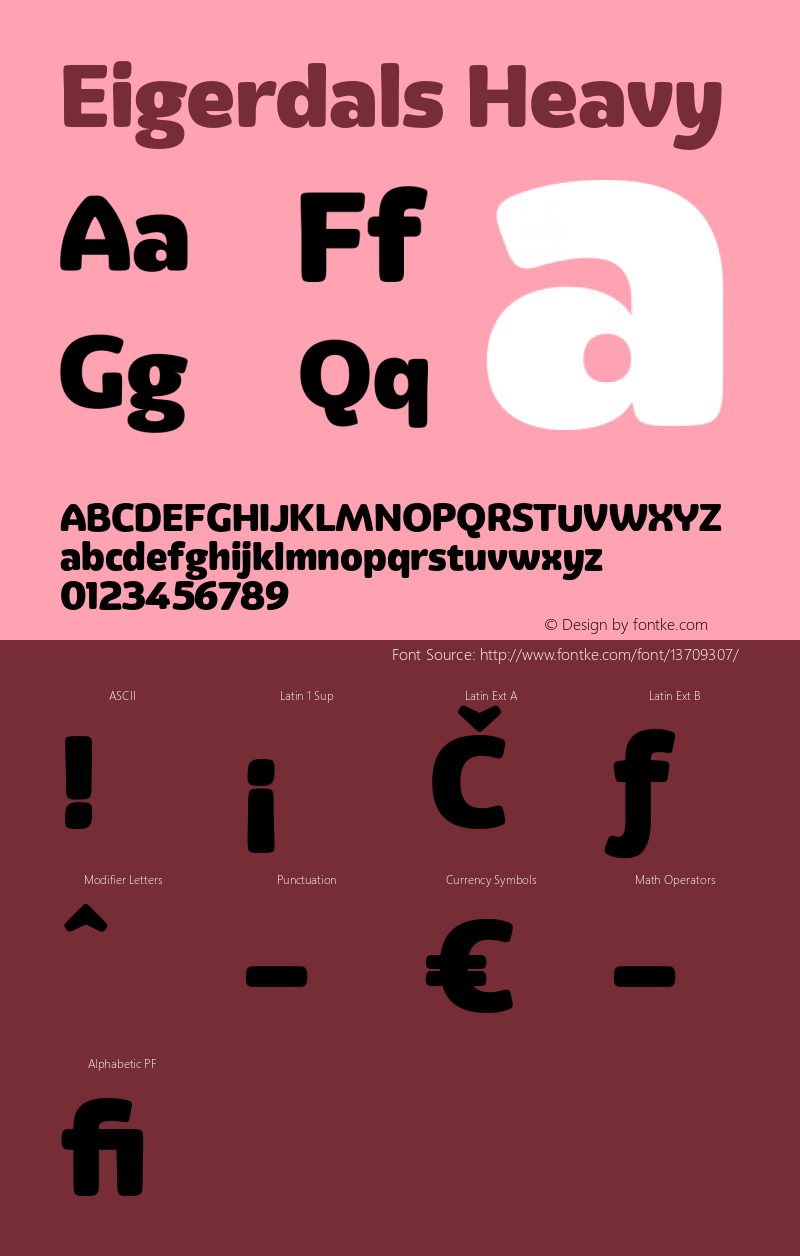 Eigerdals Heavy Version 3.000 Font Sample