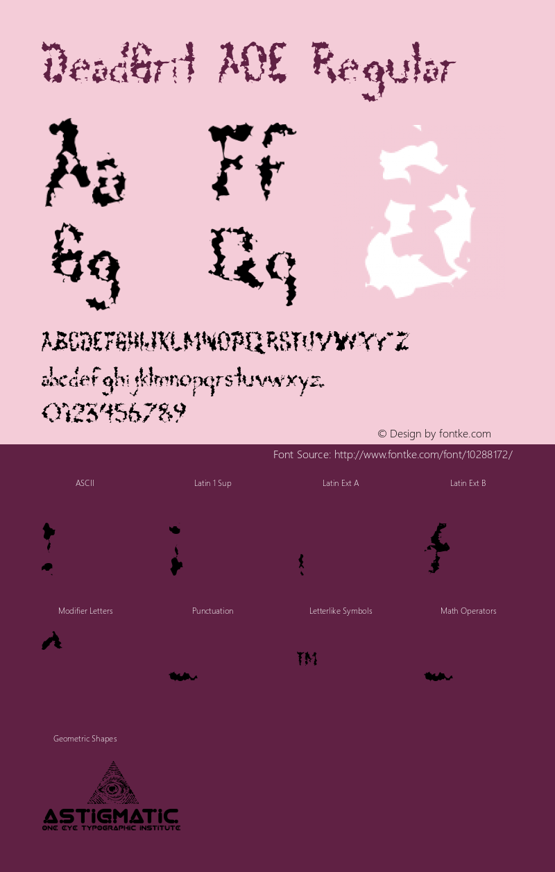 DeadGrit AOE Regular Macromedia Fontographer 4.1.2 4/20/02 Font Sample