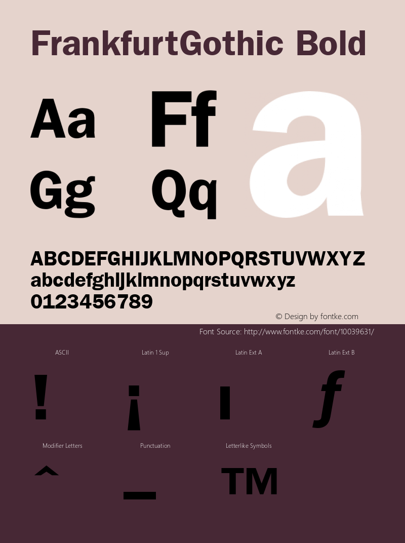 FrankfurtGothic Bold 001.003 Font Sample