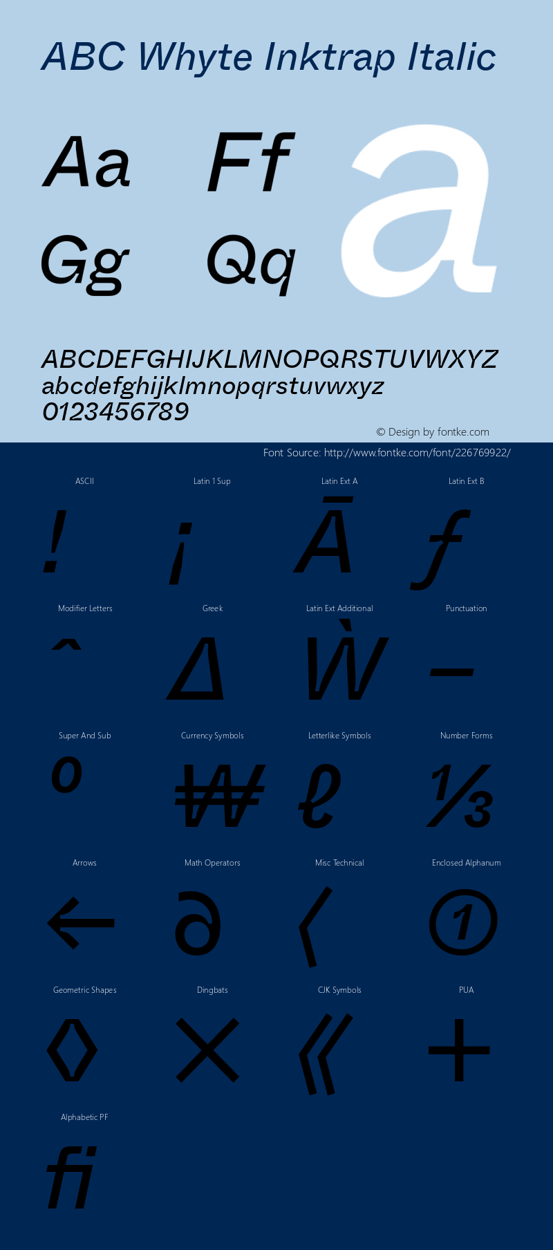 ABCWhyteInktrap-Italic Version 1.200图片样张