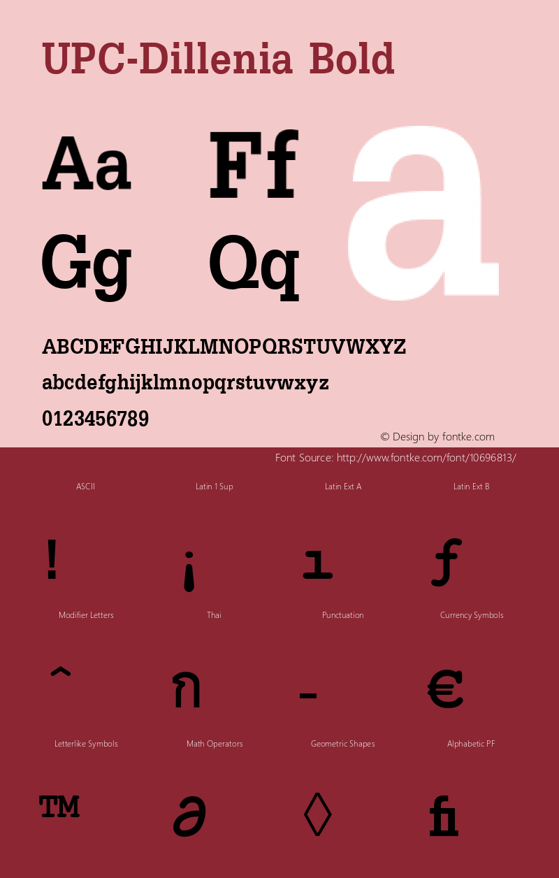 UPC-Dillenia Bold 001.000 Font Sample