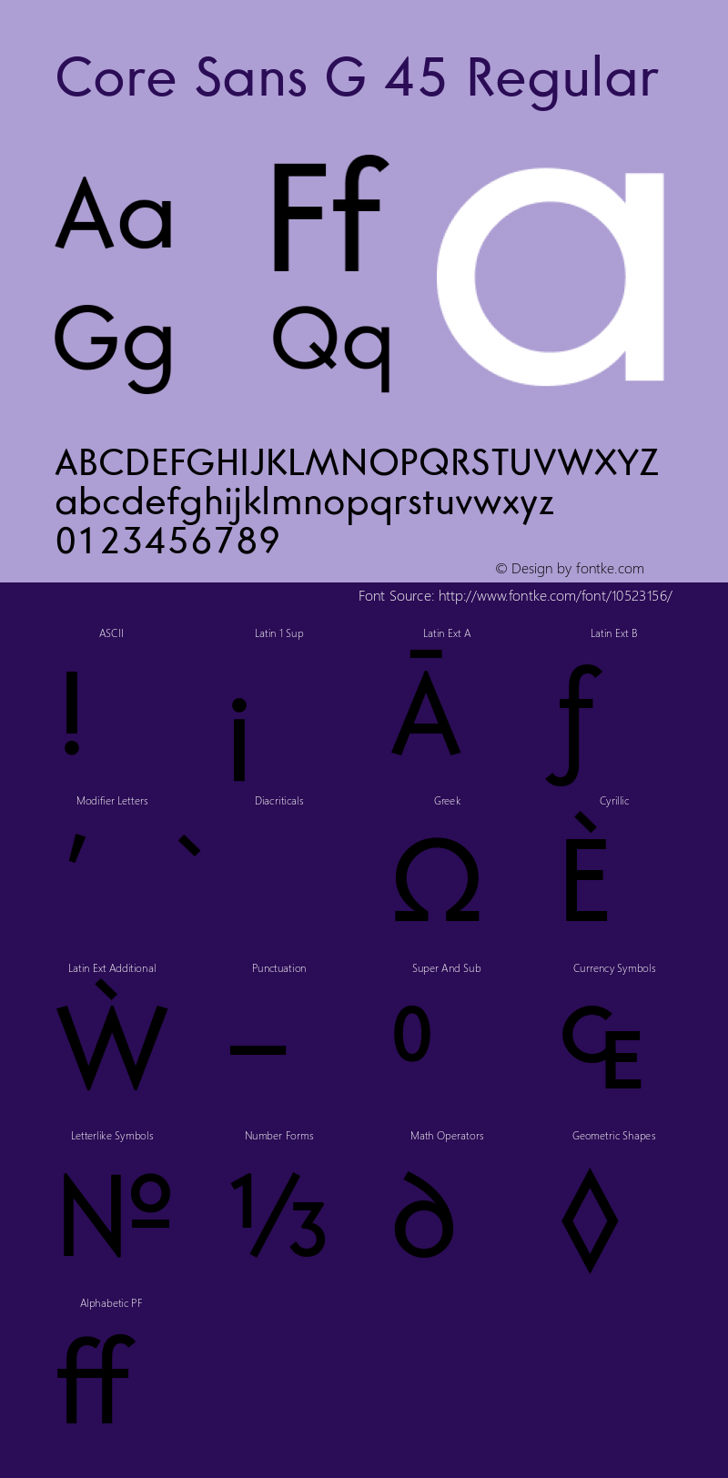 Core Sans G 45 Regular Version 1.001 Font Sample