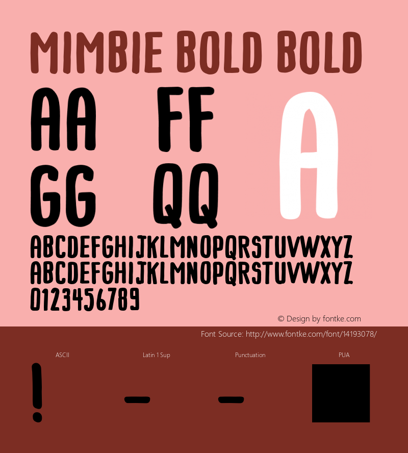 Mimbie Bold Bold Version 1.000 Font Sample