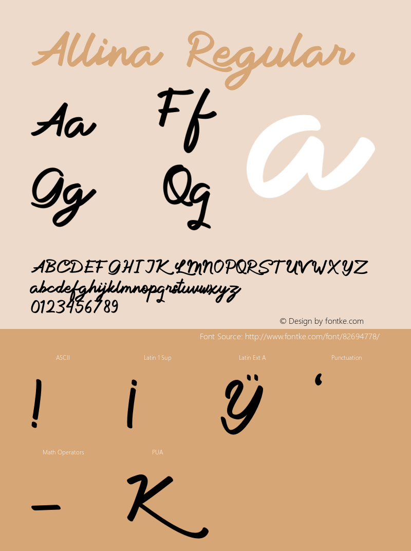 Allina Version 1.00;August 31, 2020;FontCreator 12.0.0.2525 64-bit Font Sample