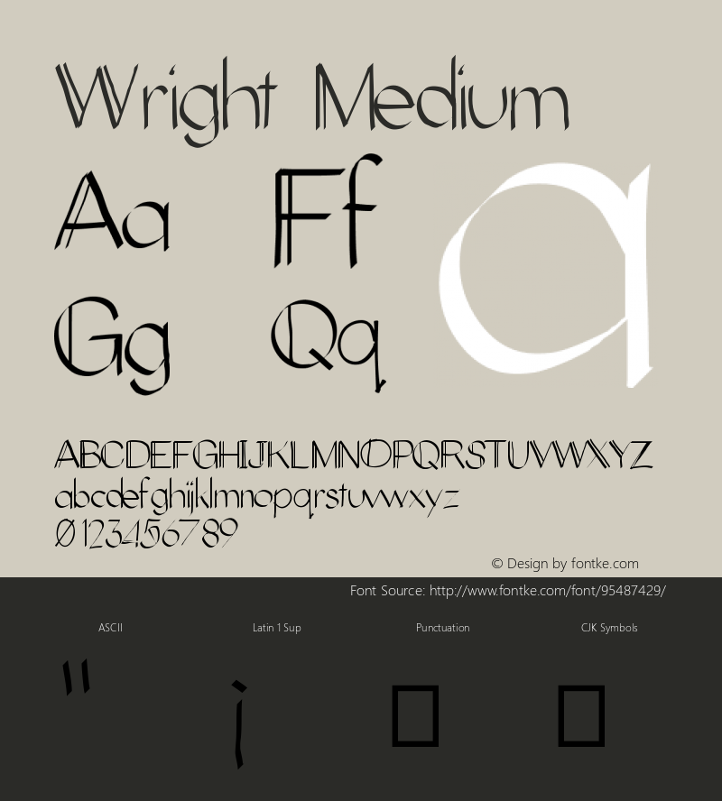 Wright Version 001.000 Font Sample