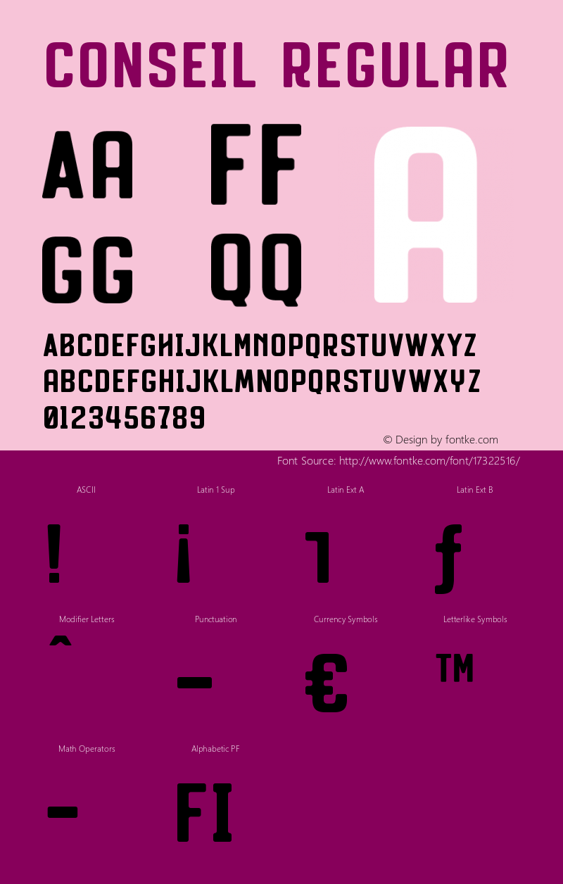 Conseil Regular 1.000 Font Sample