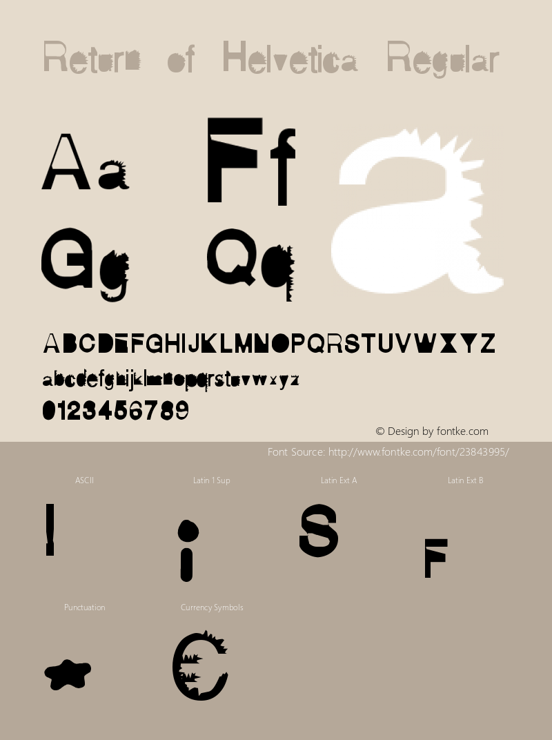 Return of Helvetica 1.0 Font Sample