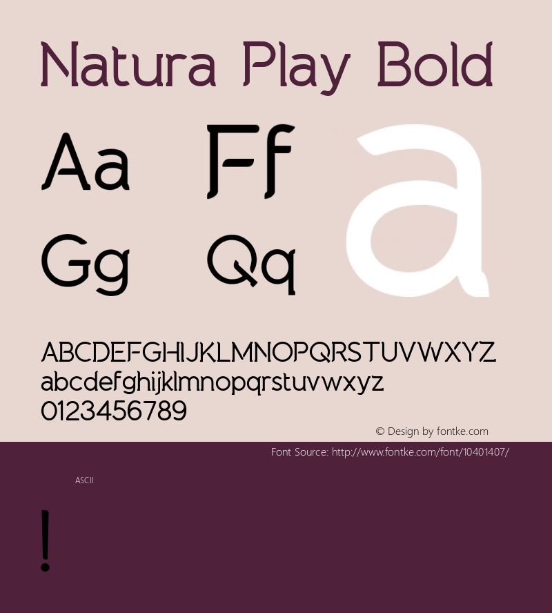 Natura Play Bold Version 1.000 Font Sample