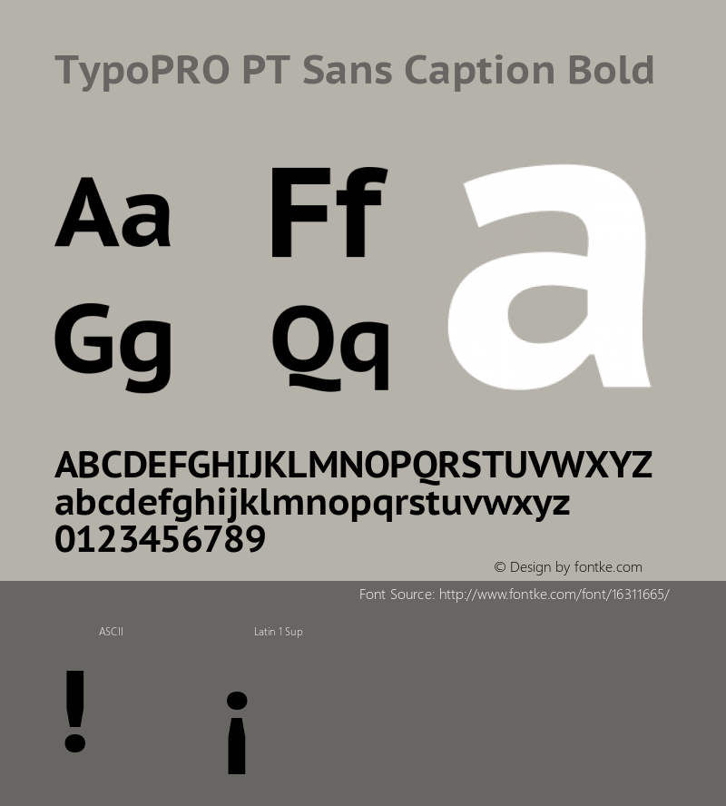 TypoPRO PT Sans Caption Bold Version 2.005 Font Sample