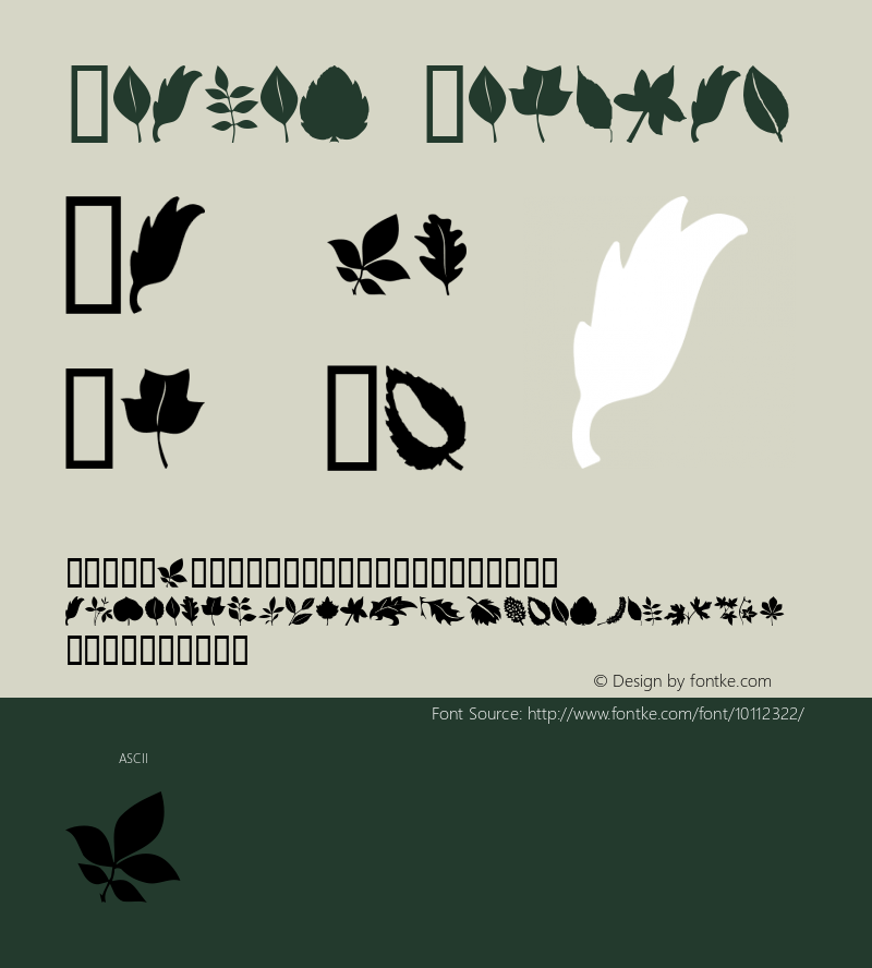 Leaves Regular Macromedia Fontographer 4.1 2001-10-13 Font Sample