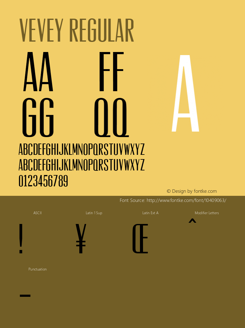 Vevey Regular Version 1.000 Font Sample