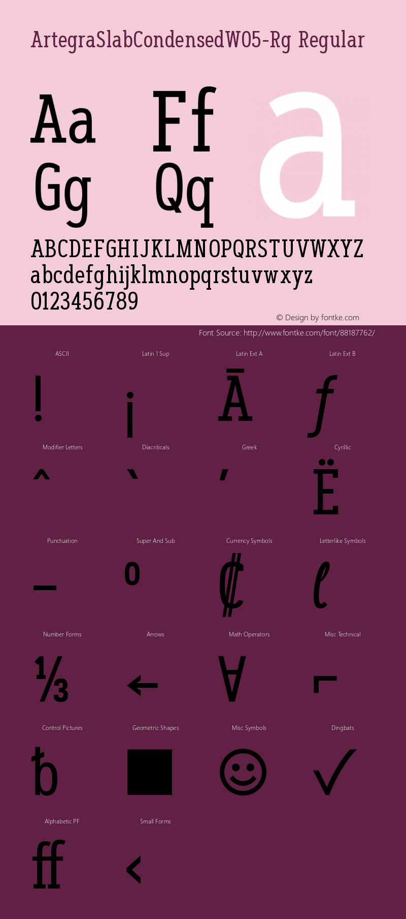 Artegra Slab Condensed W05 Rg Version 1.001 Font Sample
