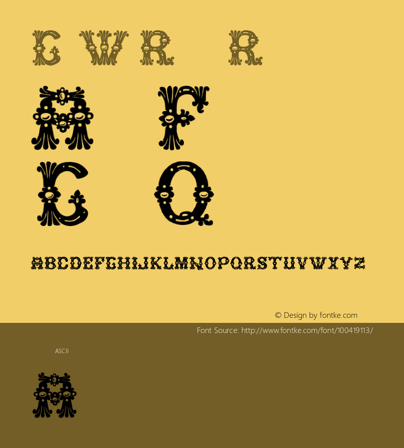 Grolier W90 Regular Version 1.00 Font Sample