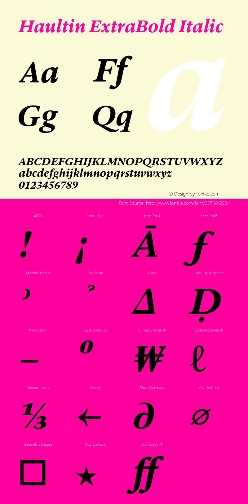 Haultin ExtraBold Italic Version 1.004图片样张