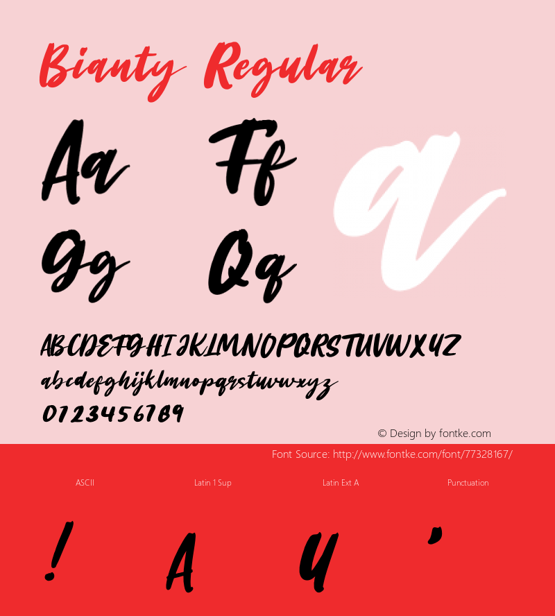 Bianty Version 1.005;Fontself Maker 3.5.1 Font Sample