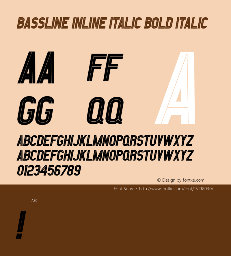 Bassline Inline Italic Bold Italic Unknown Font Sample