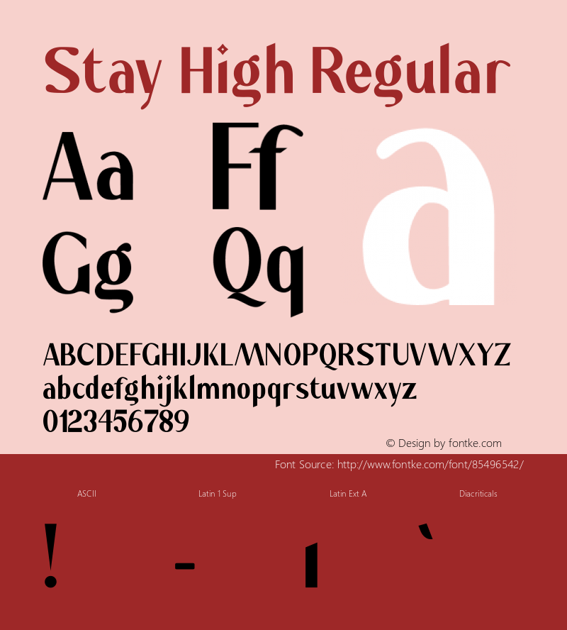 Stay High Version 1.00;September 2, 2020;FontCreator 12.0.0.2563 64-bit Font Sample