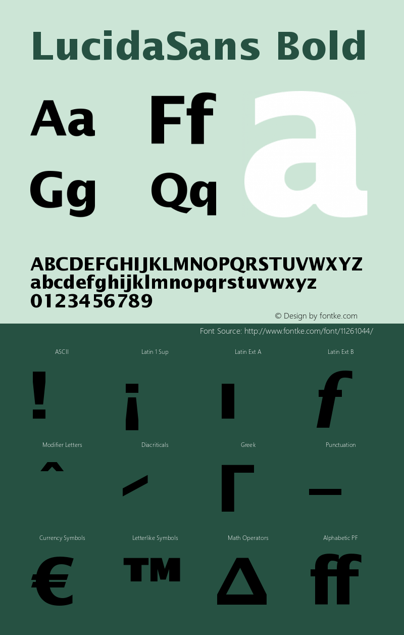 LucidaSans Bold Version 002.000 Font Sample