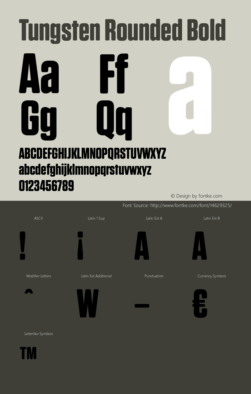 Tungsten Rounded Bold Version 1.200 Font Sample