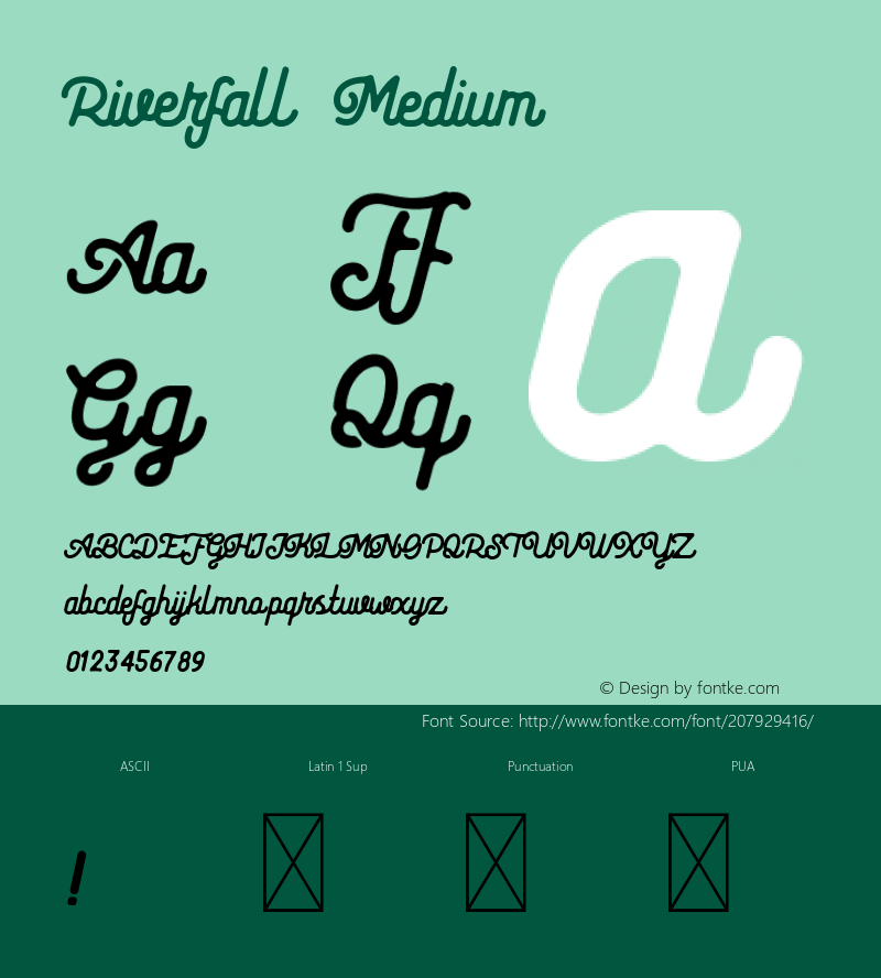 Riverfall Medium Version 1.002;Fontself Maker 3.2.2图片样张