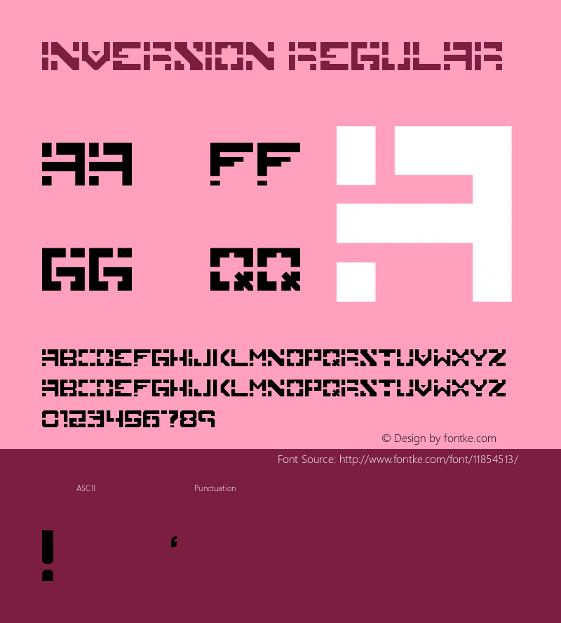 Inversion Regular Version 1.0 Font Sample