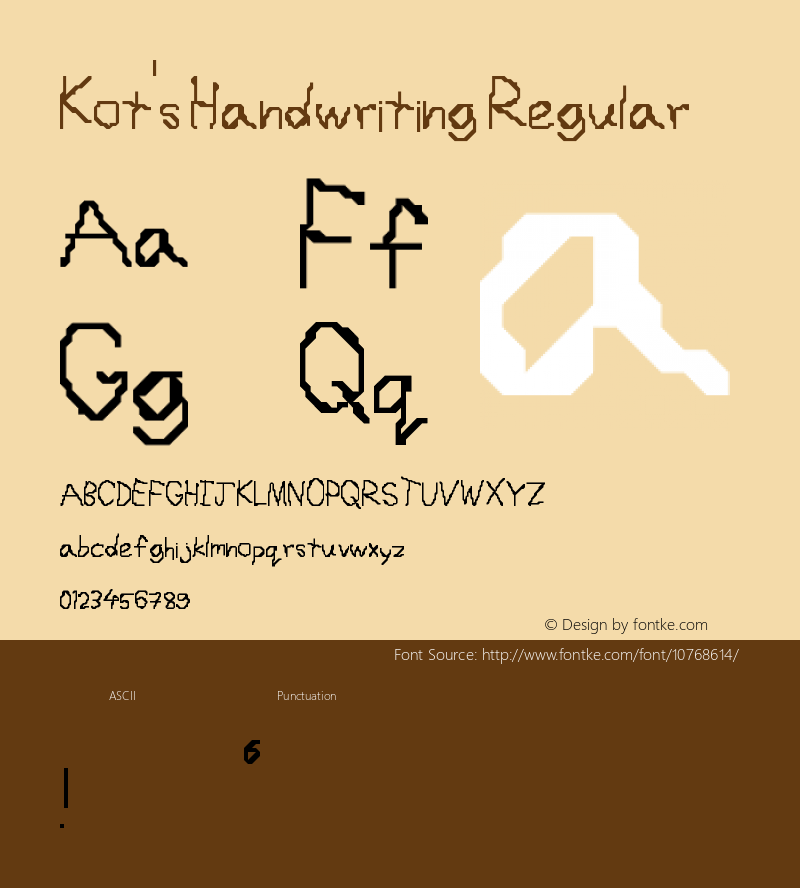 Kot's Handwriting Regular Version 1.0 Font Sample