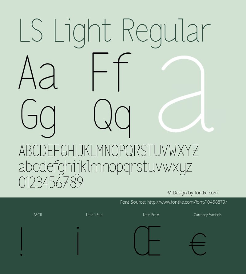 LS Light Regular Version 1.001;PS 001.001;hotconv 1.0.70;makeotf.lib2.5.58329 Font Sample