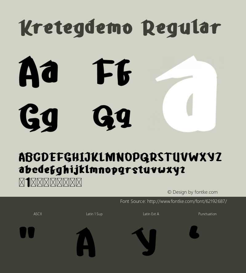 KretegdemoRegular Version 1.002;Fontself Maker 3.5.1 Font Sample