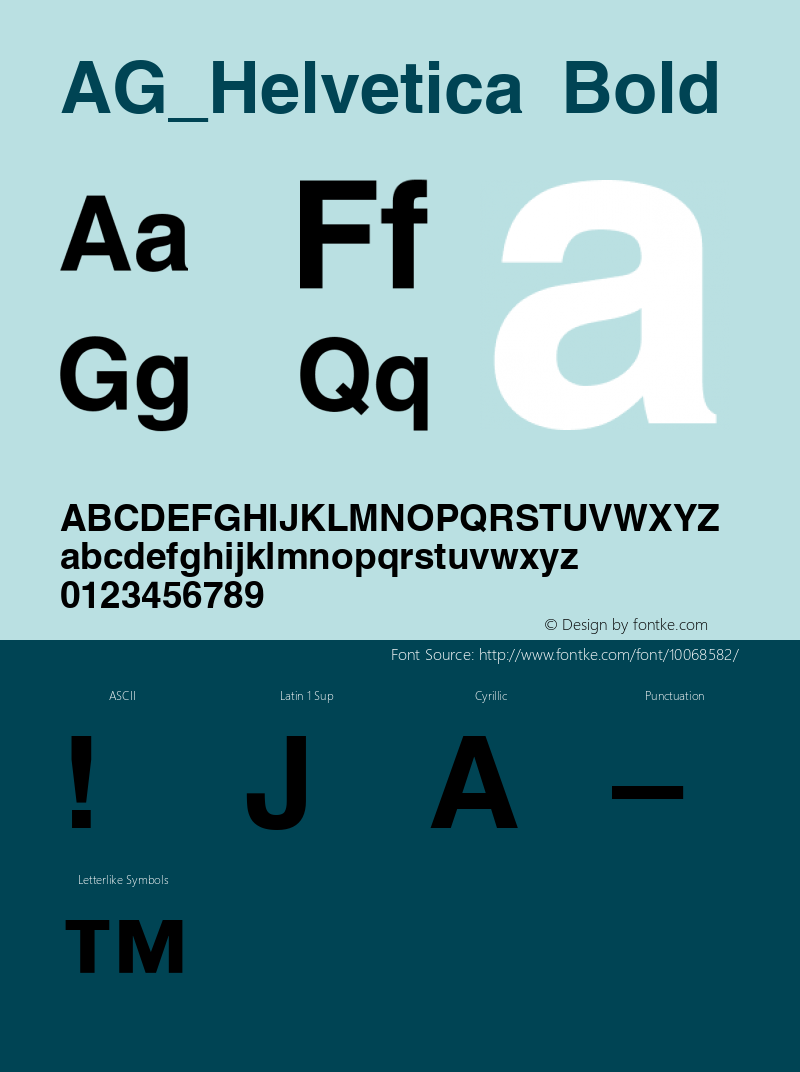 AG_Helvetica Bold 001.000 Font Sample