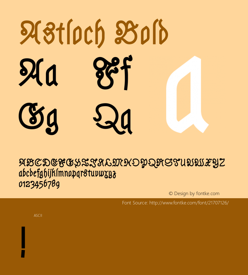 Astloch Version 1.0 Font Sample