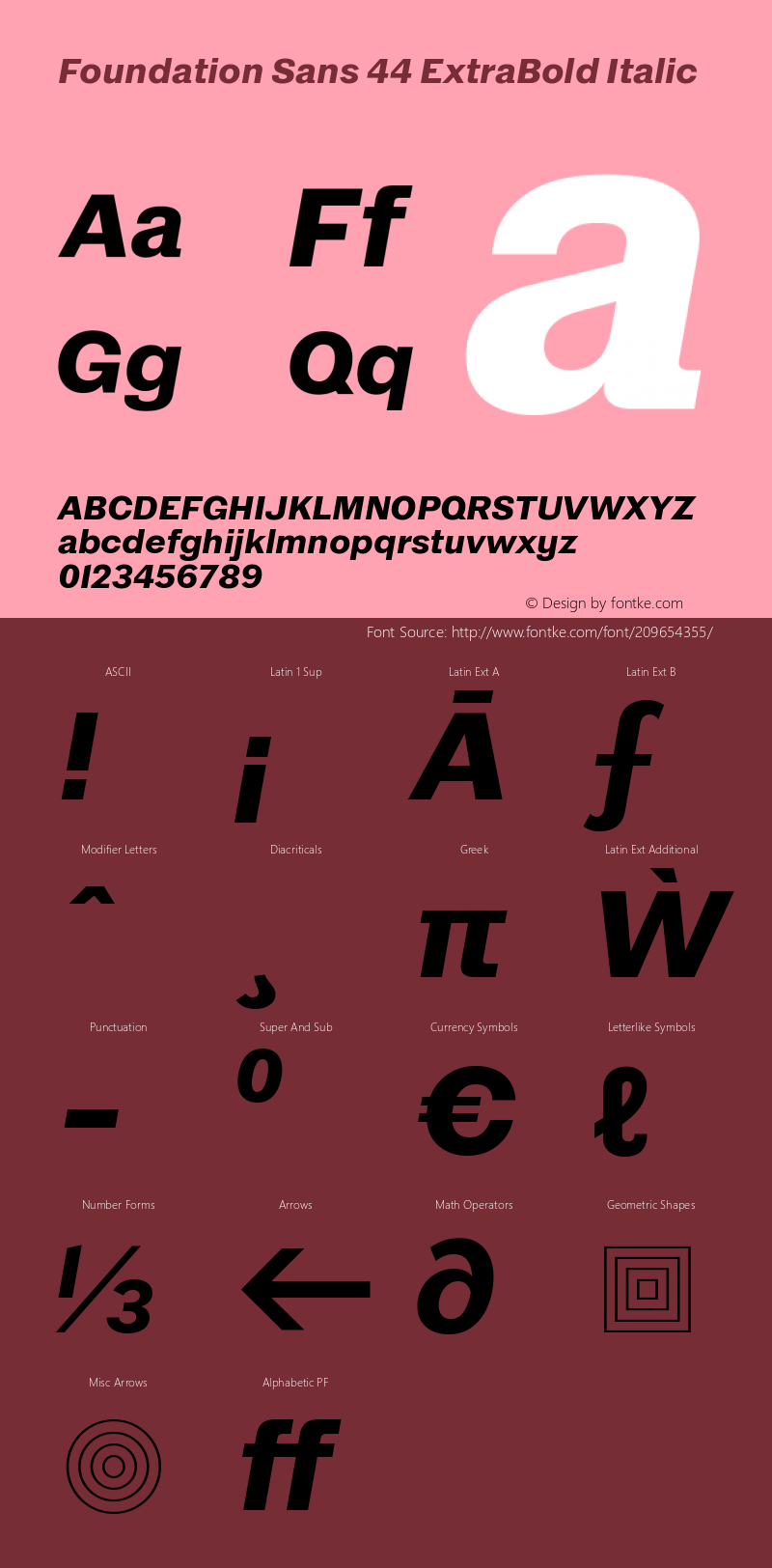 Foundation Sans 44 ExtraBold Italic Version 1.001图片样张