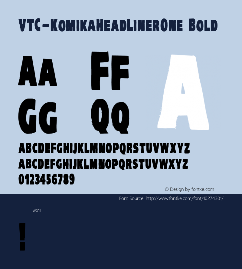 VTC-KomikaHeadLinerOne Bold Version 1.000 2010 initial release Font Sample