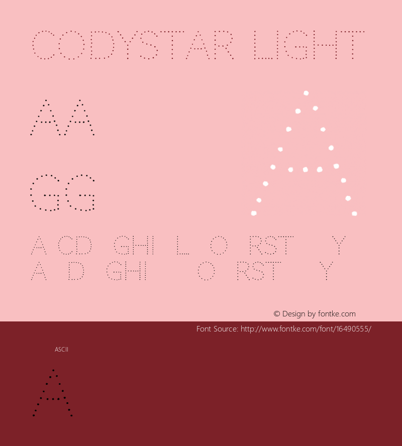 Codystar Light Version 1.000 Font Sample