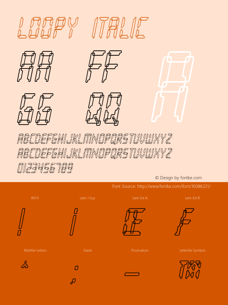 Loopy Italic 1.0 Font Sample