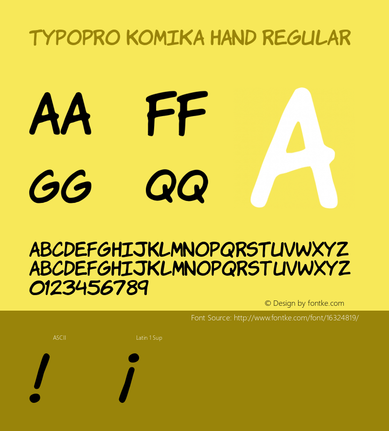 TypoPRO Komika Hand Regular 2.0 Font Sample