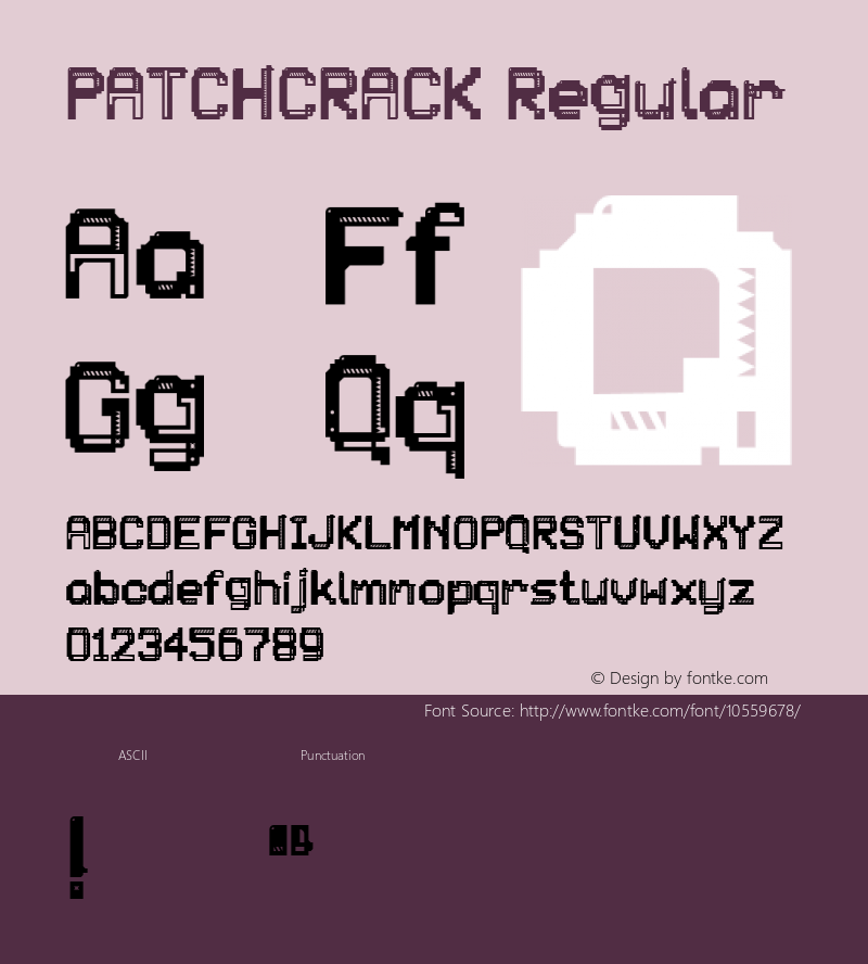 PATCHCRACK Regular Version 1.0 Font Sample