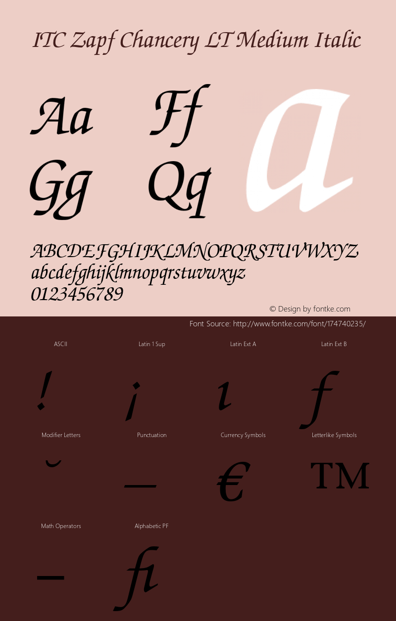 ZapfChanceryLT-MediumItalic 006.000图片样张