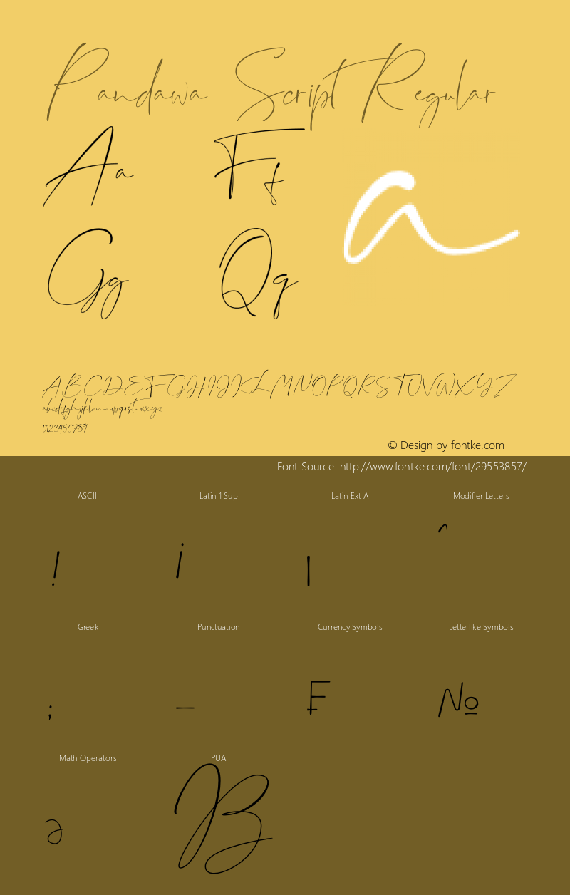 Pandawa Script 1.000 Font Sample